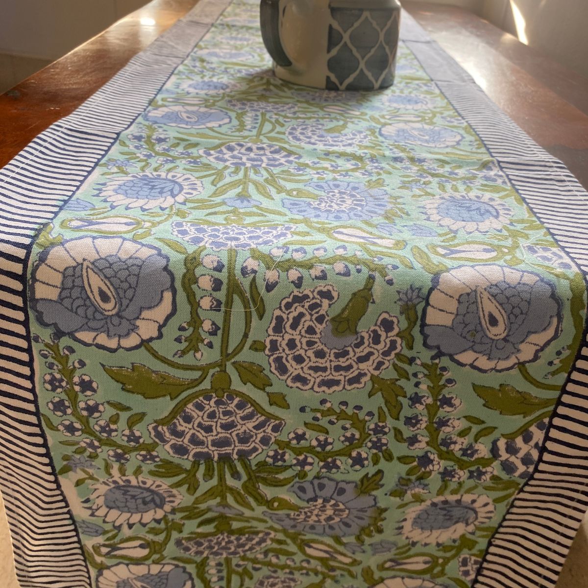 Foliage Table Runner, 100% cotton, 13" x 72" - Coral Slub -